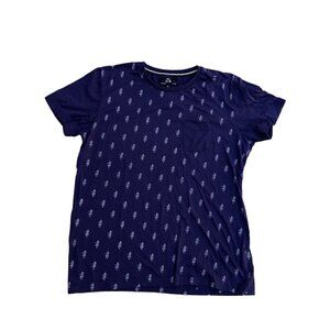 ZAK Hula Girl All Over Print T Shirt Men's XL Blue Hawaiian Pocket Short Sleeve